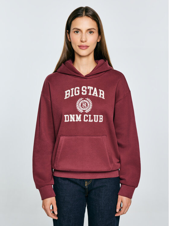 BIG STAR BIG STAR Bluza MERTA Bordowy Basic Fit