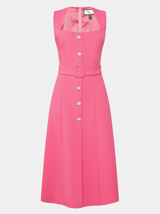Nissa Nissa Коктейлна рокля RC14788 Розов Slim Fit