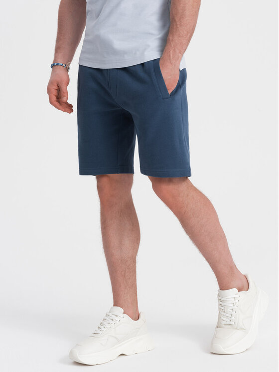 Ombre Ombre Szorty materiałowe OM-SRBS-0139 Niebieski Regular Fit