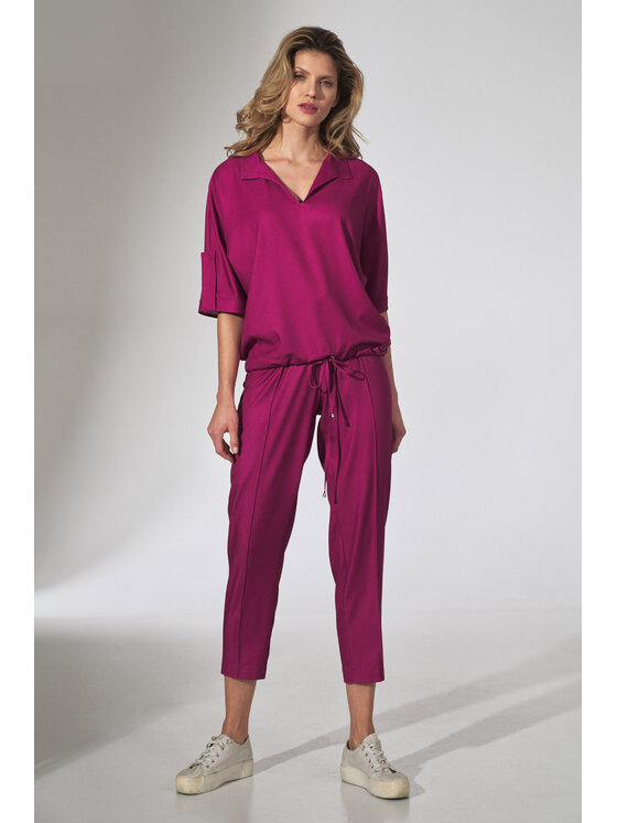 FIGL FIGL Παντελόνι γυναικείο M743 Μωβ Regular Fit