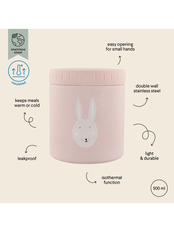 Trixie Baby Trixie Baby Termos obiadowy Termiczny pojemnik na jedzenie 500 ml - Królik Różowy