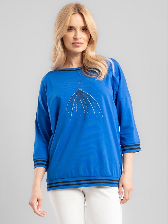 Perso Perso Blúzka TLE240234F Modrá Regular Fit