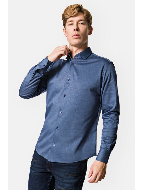 Lancerto Lancerto Koszula Ophelia KO073222000027 Granatowy Slim Fit