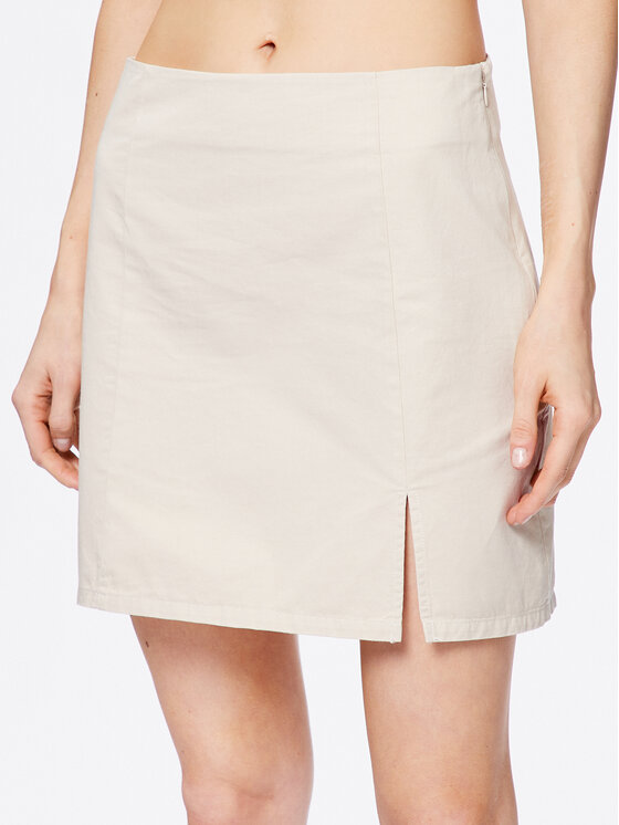 Moss Copenhagen Moss Copenhagen Fustă mini Cyrilla 17258 Écru Slim Fit