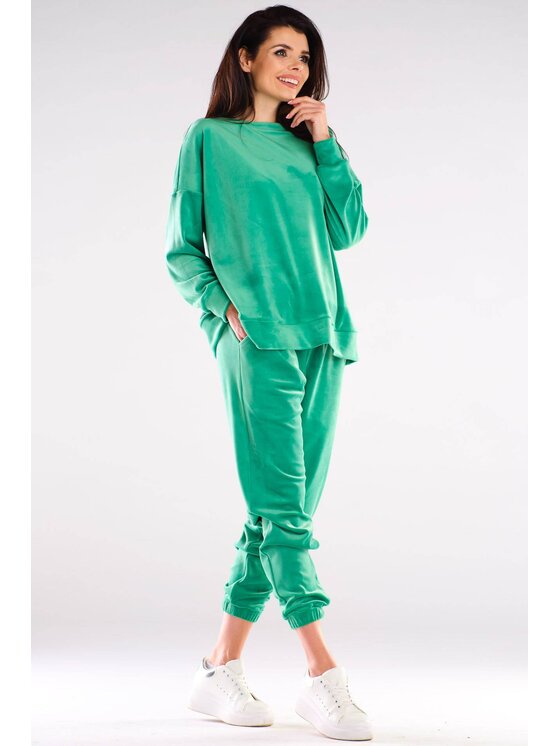 Awama Awama Bluza A410 Zielony Basic Fit