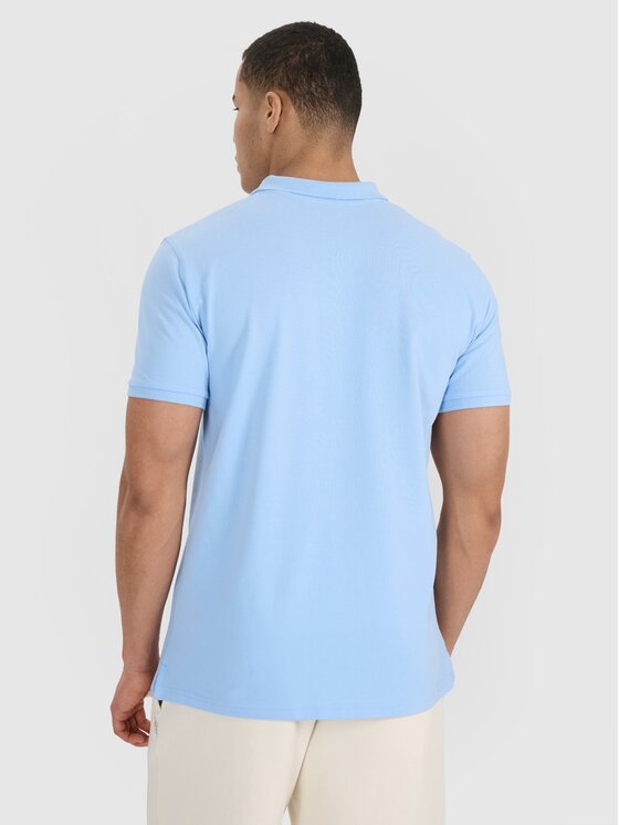 4F 4F Polo 4FWSS26TPTSM0948-34S Niebieski Regular Fit