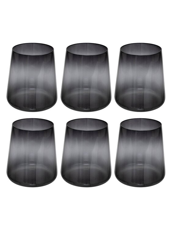 MIAhome MIAhome Komplet szklanek 6 szt. czarne szkło 540 ml Czarny