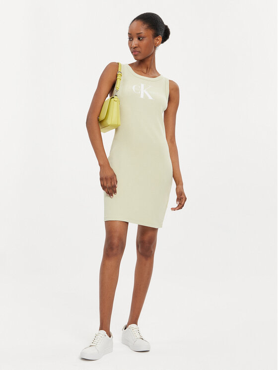 Calvin Klein Jeans Calvin Klein Jeans Rochie de vară Archival Monologo J20J223069 Verde Slim Fit