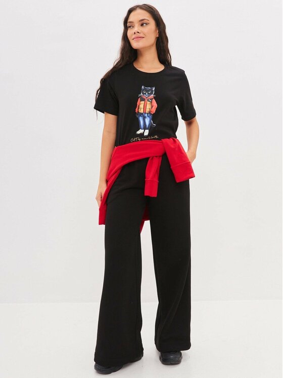 CAT by maniita lacitta CAT by maniita lacitta T-Shirt Printed T-shirt Czarny Regular Fit