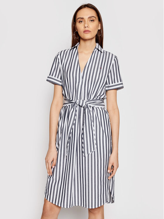 Tommy Hilfiger Tommy Hilfiger Φόρεμα πουκάμισο Cot Poplin WW0WW30352 Γκρι Regular Fit