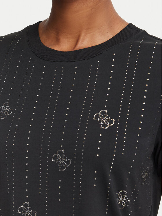Guess Guess Tricou W6BI29 K6050 Negru Regular Fit