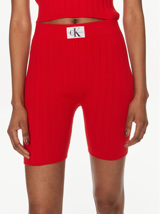 Calvin Klein Jeans Biker shorts Label J20J223138 Rosso Slim Fit, taglia : S
