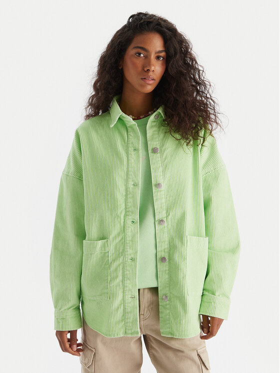 Roxy Roxy Košile Kick Back Washed Cord ERJWT03697 Zelená Regular Fit