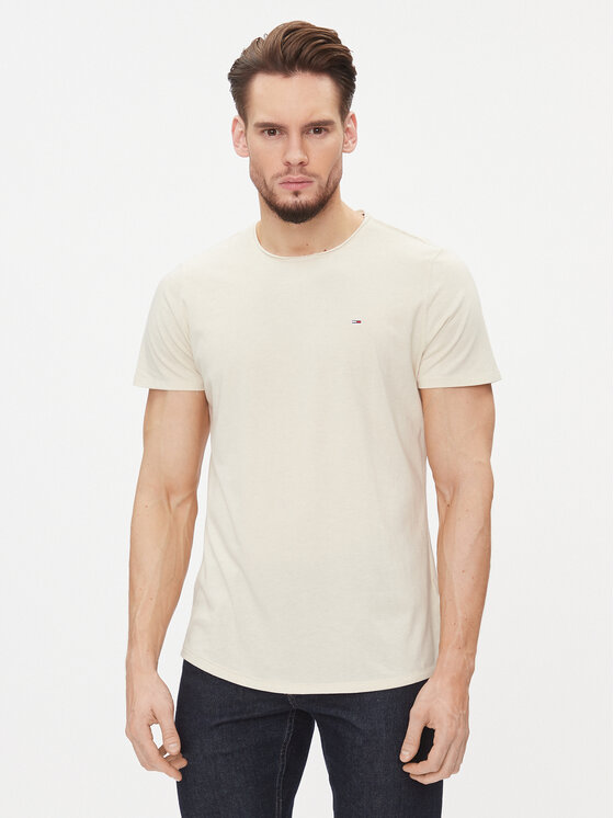 Tommy Jeans Tommy Jeans Tricou Jaspe DM0DM09586 Bej Slim Fit