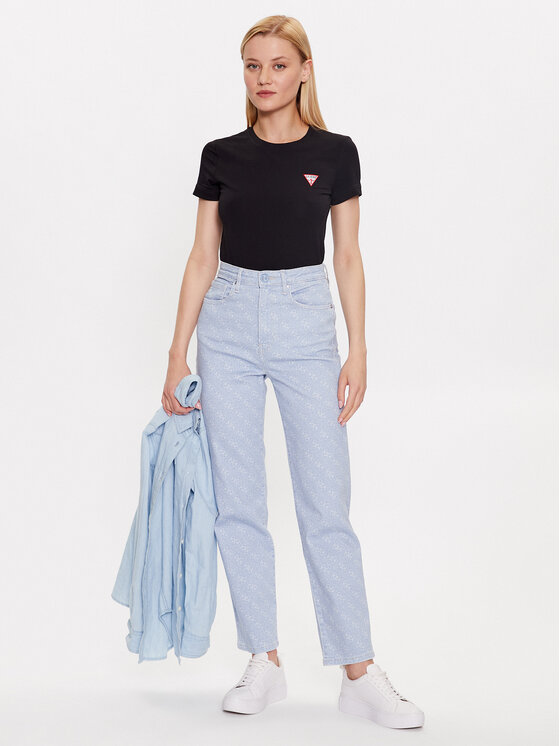 Guess Guess Tričko W2YI44 J1314 Čierna Slim Fit