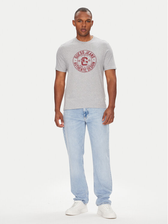 Guess Jeans Guess Jeans T-Shirt M5YI29 K8HM0 Szary Slim Fit