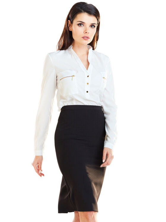 Awama Awama Spódnica A255 Czarny Basic Fit
