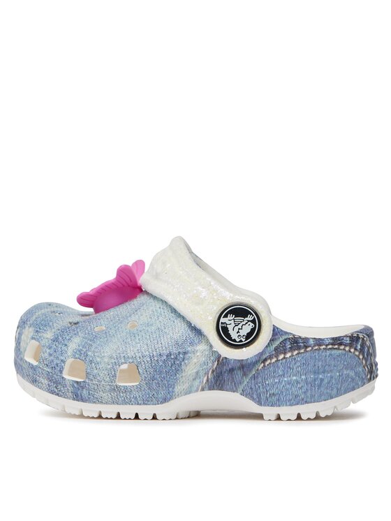 Crocs Crocs Παντόφλες Classic Denim Clog T 208302 Λευκό