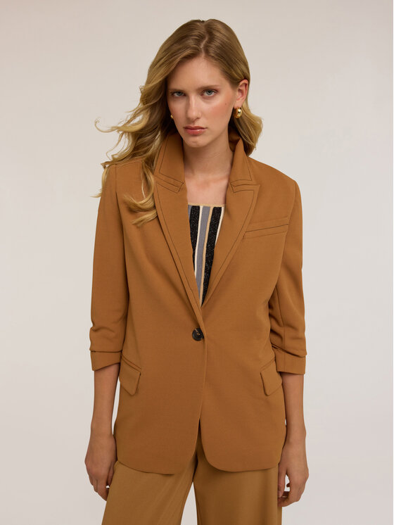 Motivi Motivi Giacca di transizione Q026W000043N012 Marrone Regular Fit