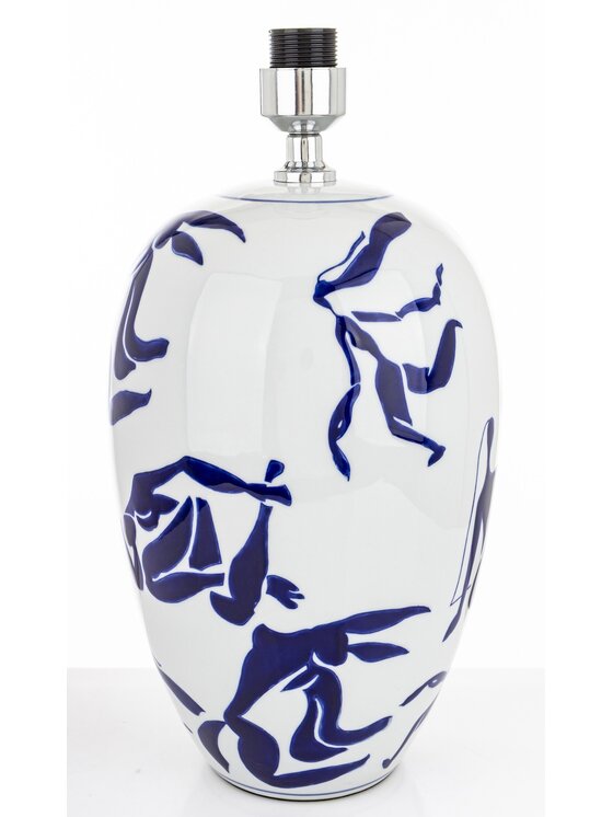 MIAhome MIAhome Lampka nocna Lampa stołowa ceramiczna z kloszem DIVA Niebieski