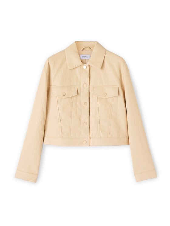 Motivi Motivi Giacca in similpelle R330Q101067N002 Écru Regular Fit