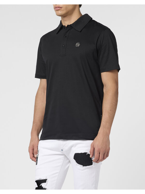 PHILIPP PLEIN PHILIPP PLEIN Polo 26257 Czarny Slim Fit