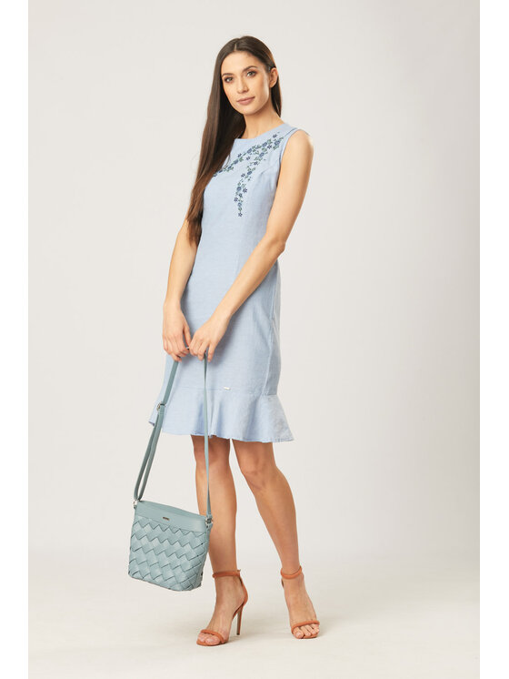 QUIOSQUE QUIOSQUE Každodenní šaty SS6074 Světle modrá Regular Fit