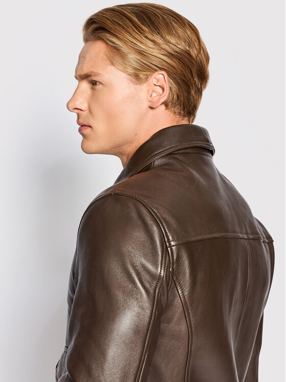 Serge Pariente Serge Pariente Lederjacke Style 18 Braun Regular Fit