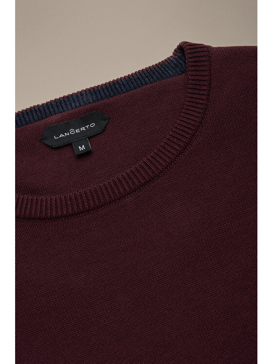 Lancerto Lancerto Sweter Simen SW073225000035 Bordowy Regular Fit