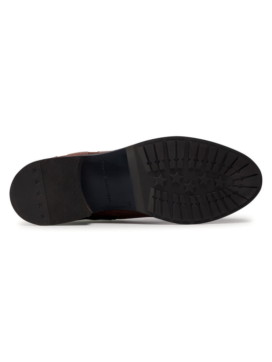 Tommy Hilfiger Tommy Hilfiger Stivaletti Th Interlock Leather Flat Boot FW0FW05181 Marrone
