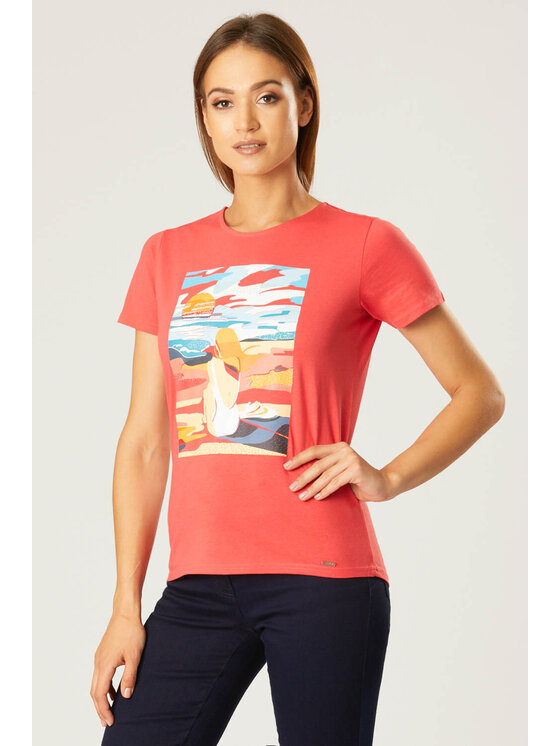 QUIOSQUE QUIOSQUE Blúzka 16-TD-193 Koralová Regular Fit