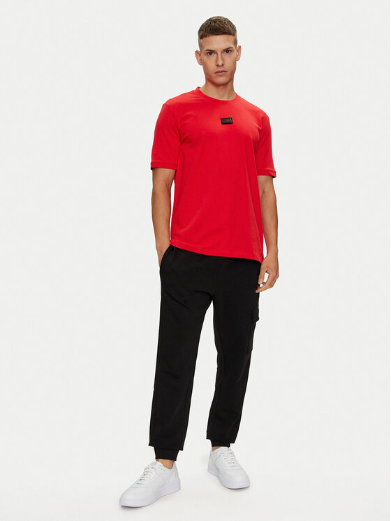 HUGO Hugo T-Shirt Diragolino_Gel 50528171 Czerwony Regular Fit