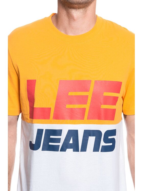 Lee Lee T-shirt COLOUR BLOCK TEE Giallo Regular Fit