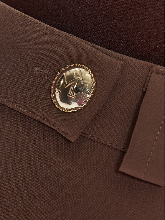 Maryley Maryley Hlače iz tkanine 24IB563/43WO Rjava Relaxed Fit