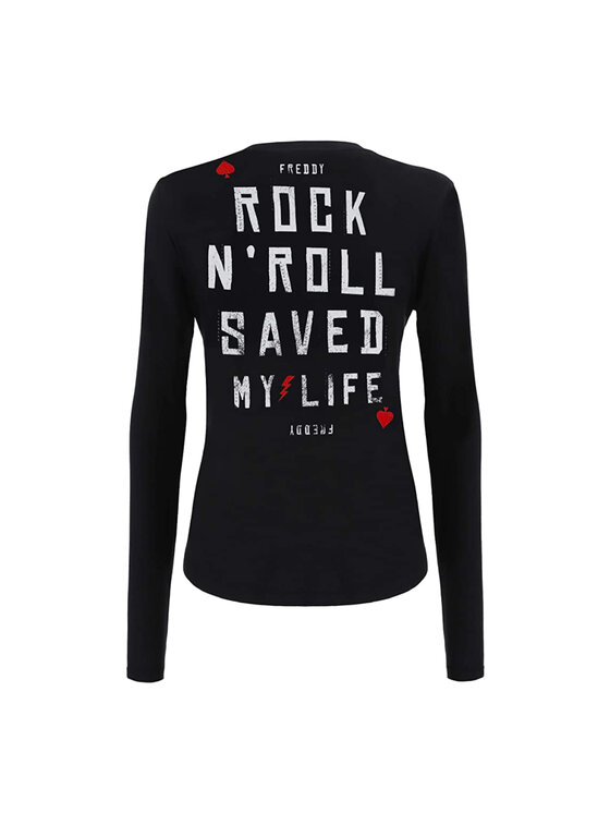 FREDDY T shirt F9WMLT9 Nero Regular Fit Modivo