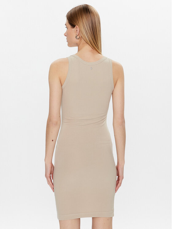 Guess Guess Vsakodnevna obleka Christina W3GK24 KAQL2 Bež Slim Fit