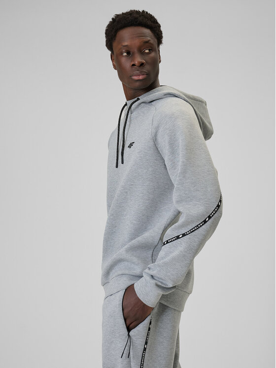 4F 4F Bluza SPORTS CLUB Szary jasny Regular Fit