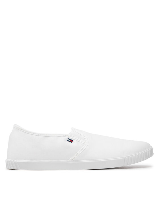 Tommy Hilfiger Tenisenes Canvas Slip-On Sneaker FW0FW07806 Balts