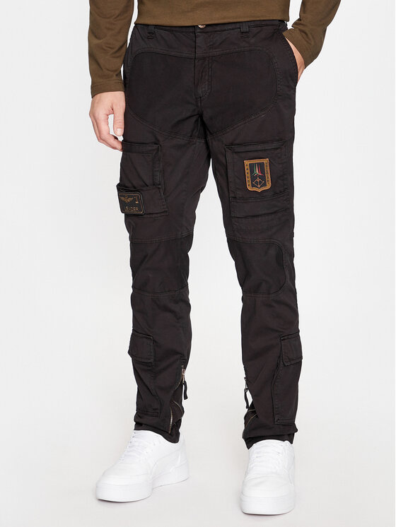 Aeronautica Militare Pantaloni di tessuto 232PA1387CT1493 Nero