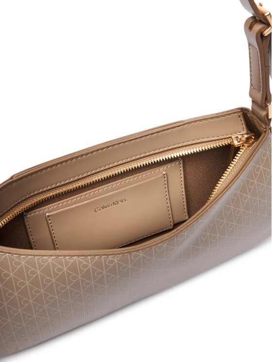 Calvin Klein Calvin Klein Geantă Emblem Aop Small Shoulder Bag LV04F3324G Bej