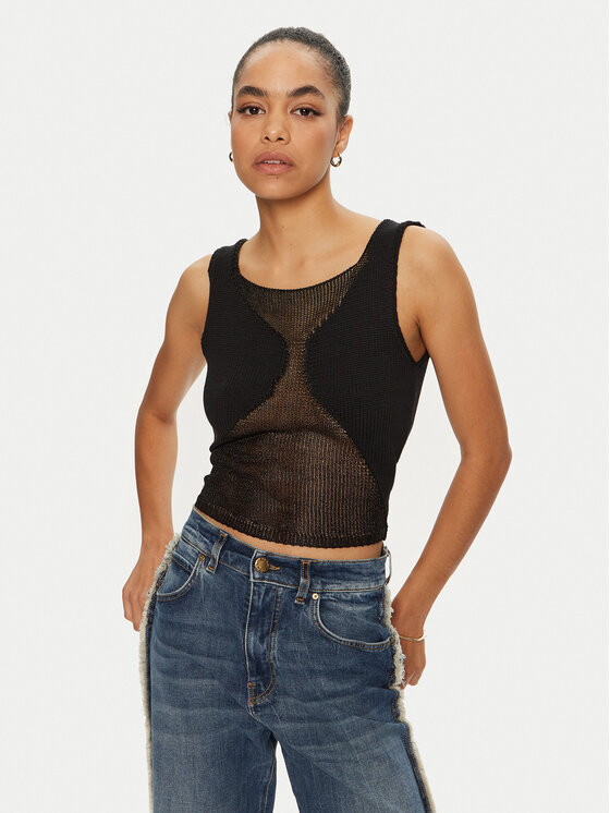 PINKO Top 103296 A1QC Čierna Slim Fit