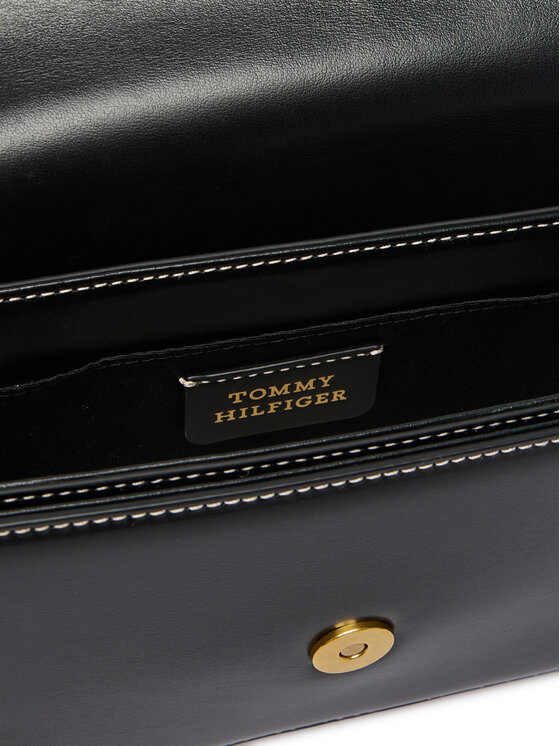 Tommy Hilfiger Tommy Hilfiger Ročna torba Th Script Flap Crossover AW0AW18399 Črna