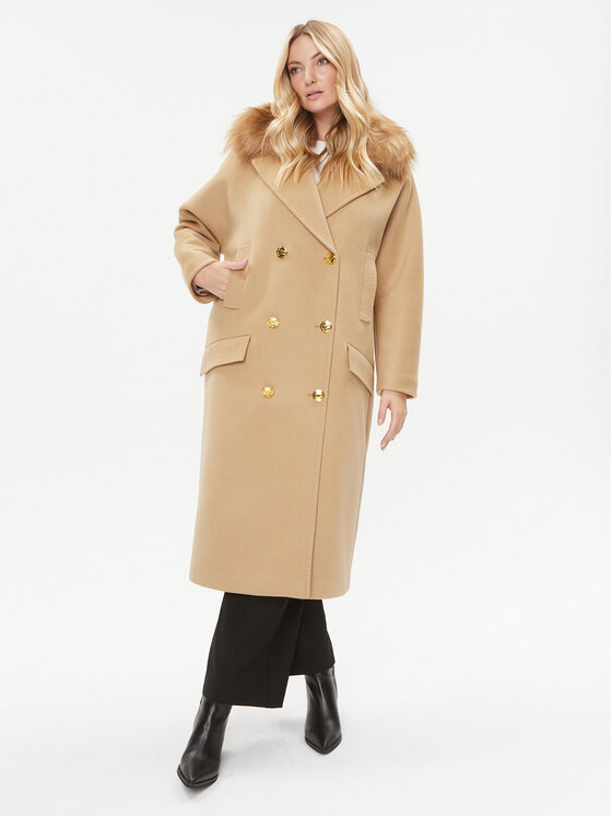 Elisabetta Franchi Elisabetta Franchi Volneni plašč CP-44D-36E2-V1000 Rjava Regular Fit