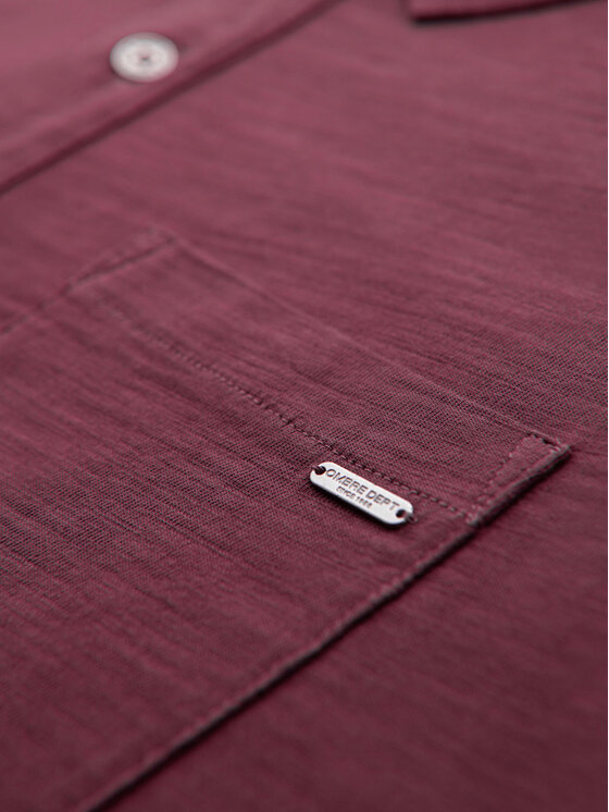 Ombre Ombre Polo OM-POWS-0142 Bordowy Regular Fit