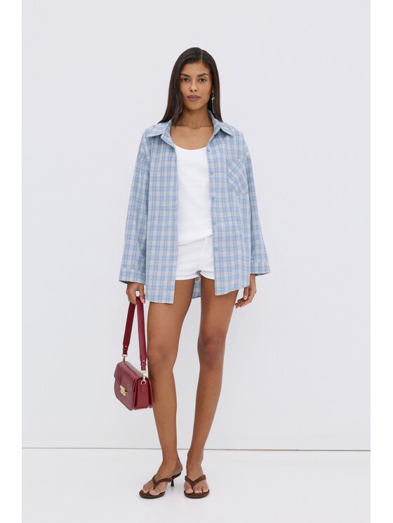 Estro Estro Camicia ER00119775 Azzurro chiaro Oversize