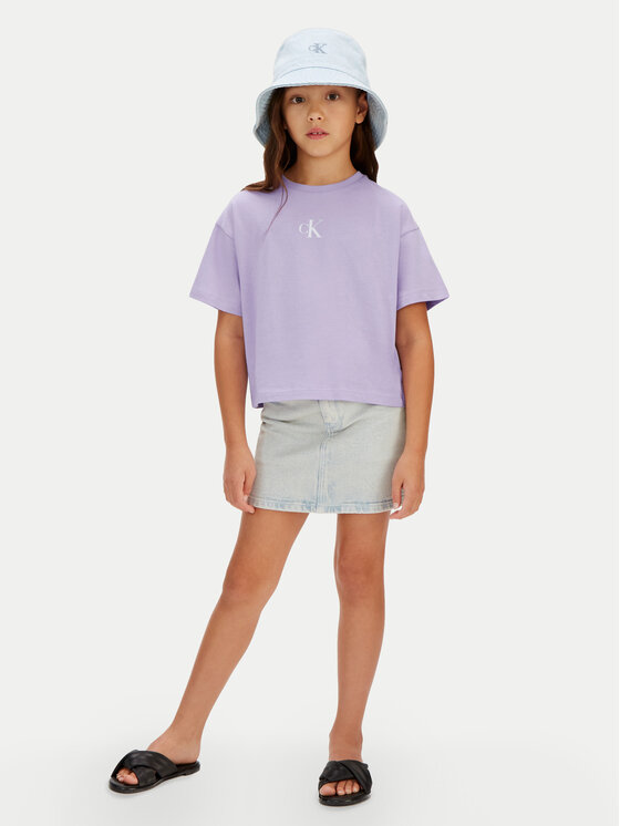 Calvin Klein Jeans Calvin Klein Jeans T-Shirt LVCKSJA16G Fialová Boxy Fit
