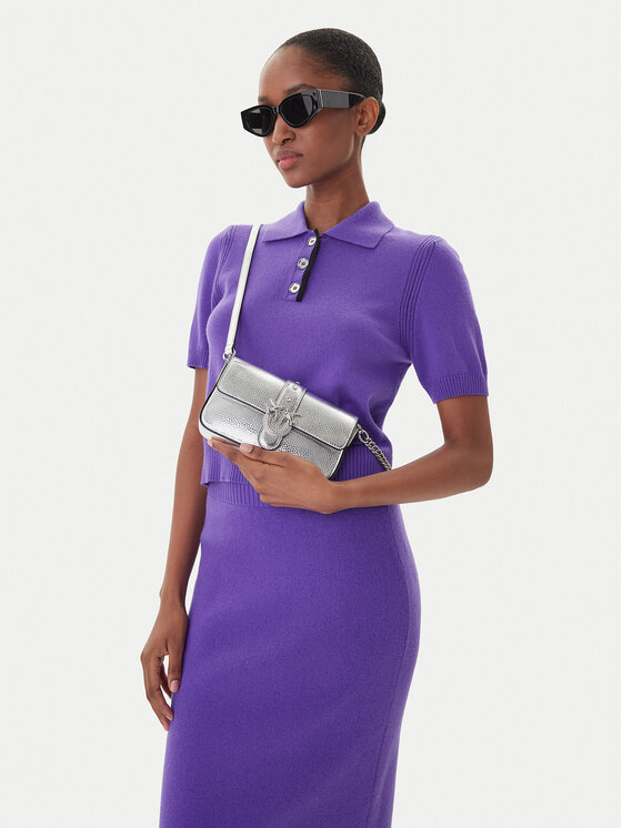 PINKO PINKO Handtasche Love One Slouchy Baby AI 25-26 PCPL 105353 A2WD Silberfarben