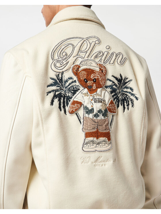 PHILIPP PLEIN PHILIPP PLEIN Giacca di pelle 26995 Bianco Regular Fit