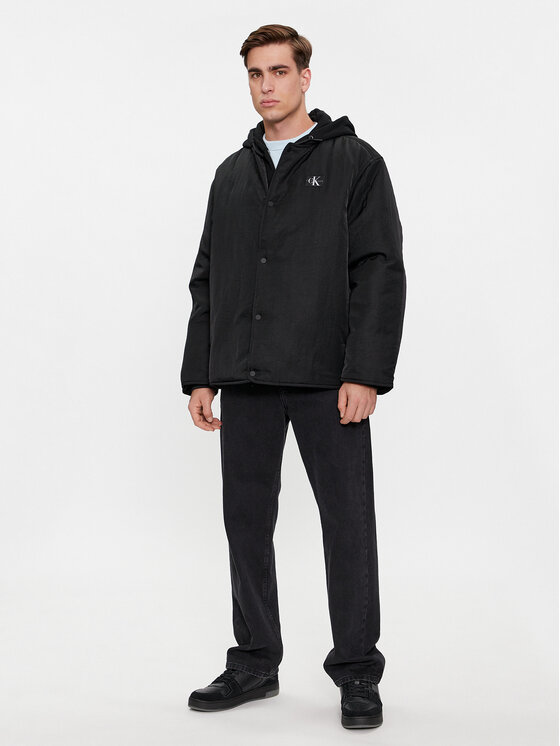 Calvin Klein Jeans Calvin Klein Jeans Geacă Skater Hooded Jacket J30J325290 Negru Regular Fit