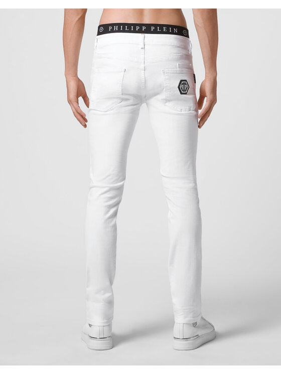 PHILIPP PLEIN PHILIPP PLEIN Džínsy 4227 Biela Straight Leg
